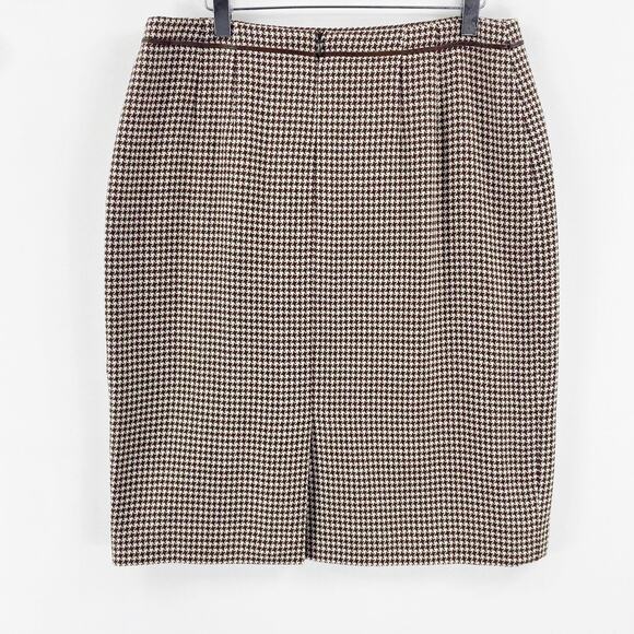ESCADA Vintage Brown Houndstooth Pencil Mini Skirt - Picture 4 of 7